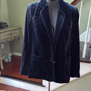 Coldwater Creek Navy Velvet Blazer